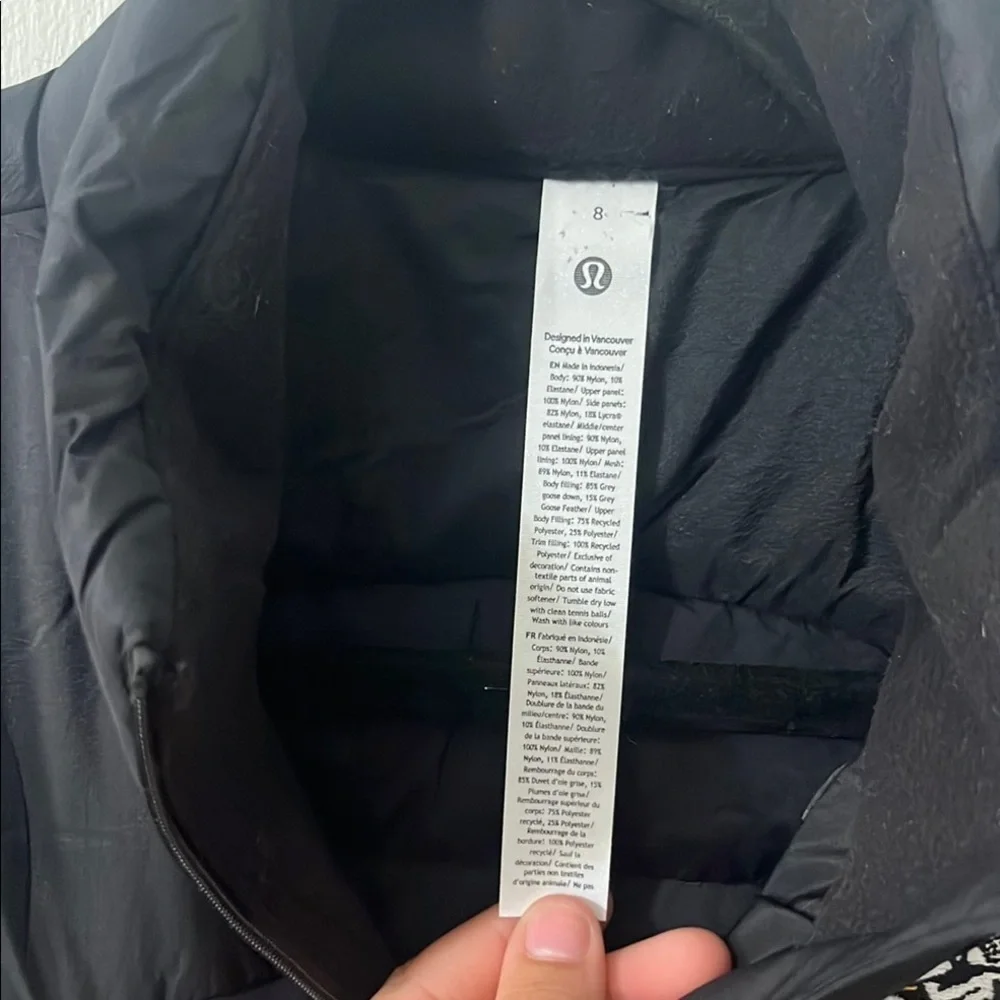 Lululemon Black Sleeveless Jacket with Embroidered Patch